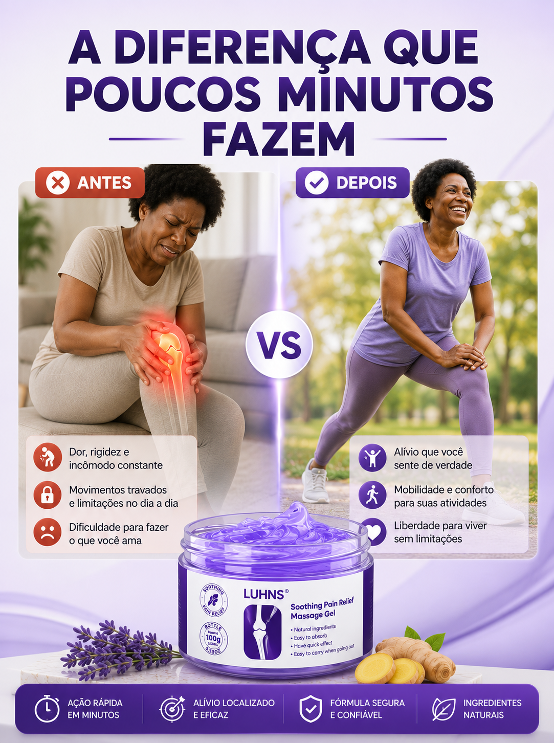 LUHNS - Gel analgésico para Musculos e Articulações