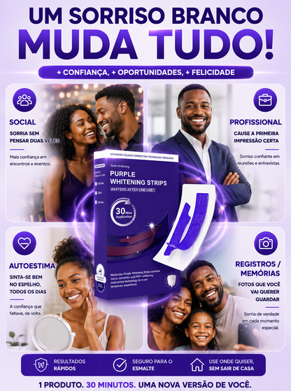 Purple Whitening Strips - Fitas Branqueadoras Roxas.