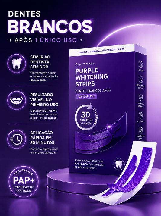 Purple Whitening Strips - Fitas Branqueadoras Roxas.