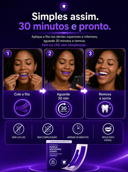 Purple Whitening Strips - Fitas Branqueadoras Roxas.
