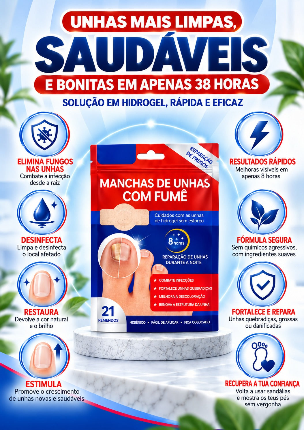 HidroNail™ - Pensos  Reparadores de Unhas.