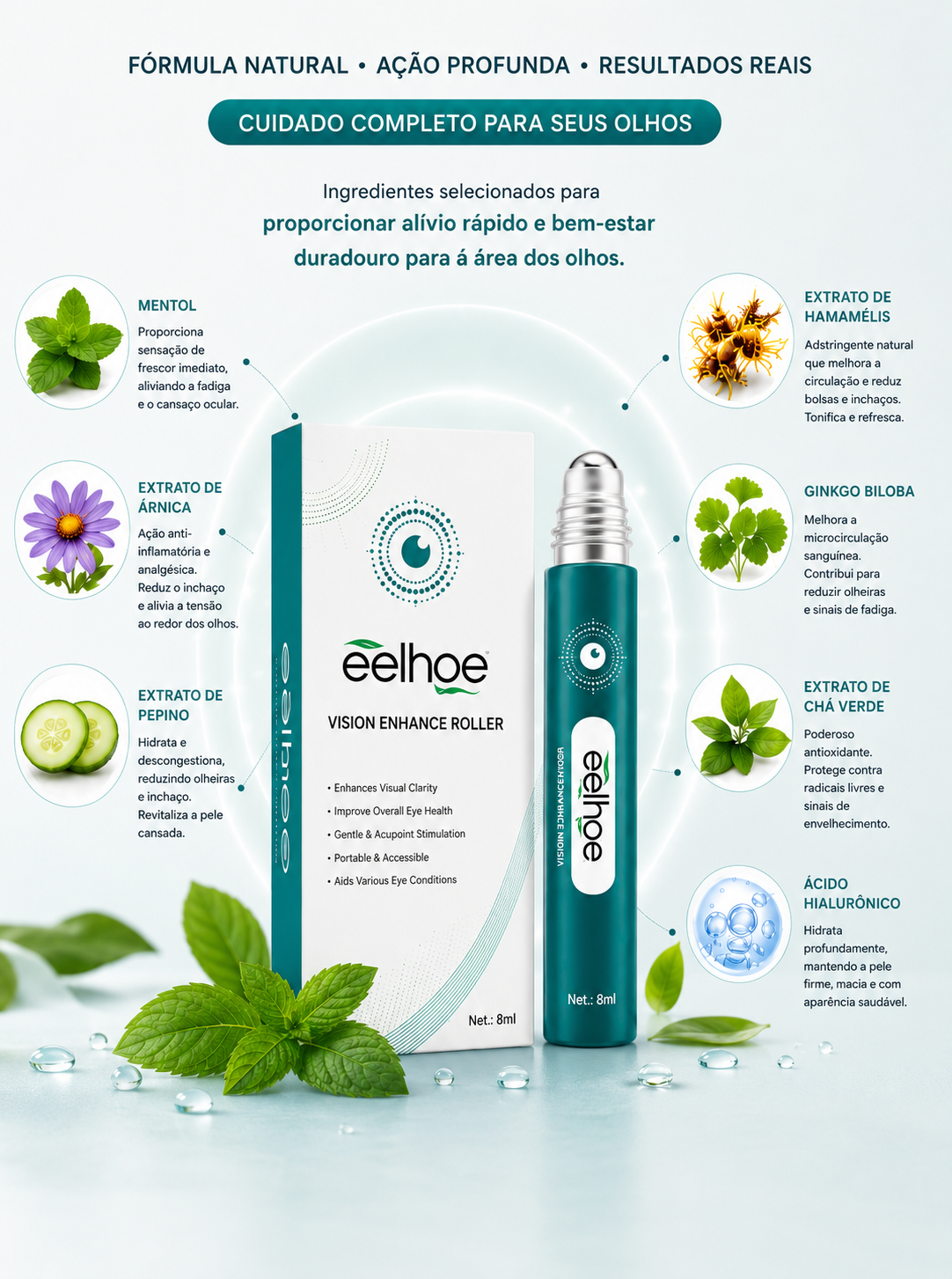 Eelhoe Vision Roller — Alívio Refrescante para Olhos Cansados