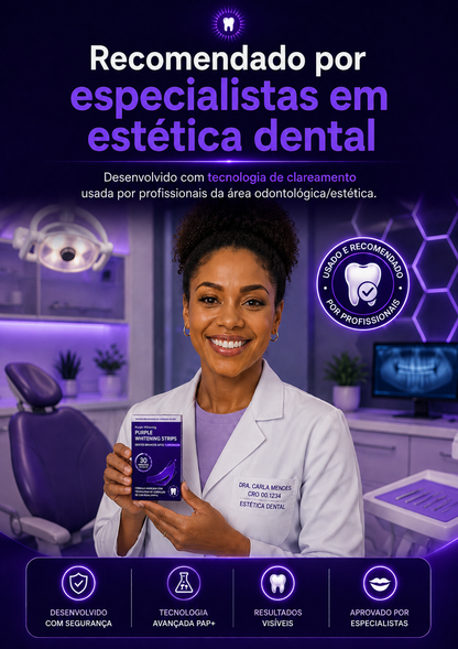 Purple Whitening Strips - Fitas Branqueadoras Roxas.